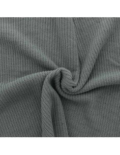Tessuto a maglia lavorata a maglia jersey a rilievo - Grigio acciaio