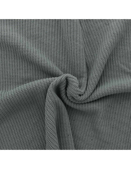 Tessuto a maglia lavorata a maglia jersey a rilievo - Grigio acciaio