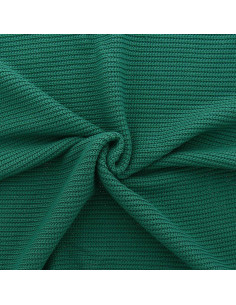 Tessuto a maglia lavorata a maglia jersey a rilievo - Verde petrolio