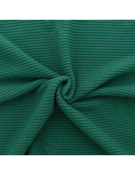 Tessuto a maglia lavorata a maglia jersey a rilievo - Verde petrolio