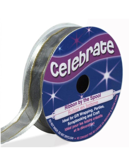 Nastro organza Celebrate argento - 15 mm x 5 m