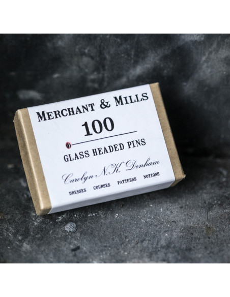Scatola di 100 spilli extra-fini con testa di vetro Merchant & Mills