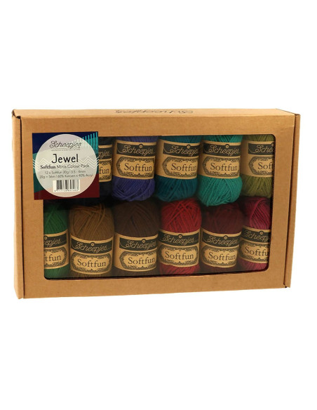 Confezione di 12 mini gomitoli Scheepjes Soft Fun - Jewel