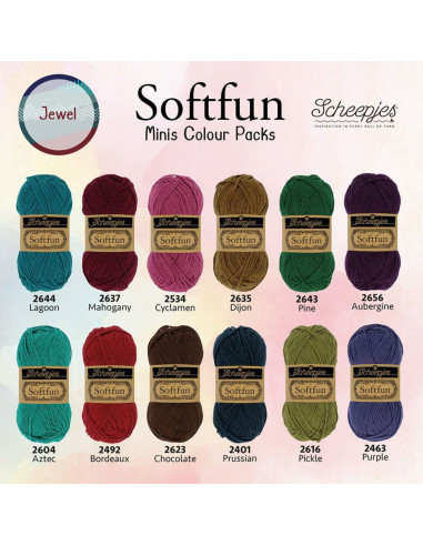 Confezione di 12 mini gomitoli Scheepjes Soft Fun - Jewel