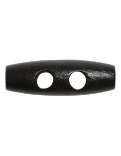 Set di 6 bottoni a cilindro in legno marrone scuro 30 mm 2