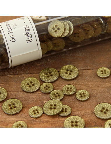 Set di 8 bottoni Glitter 12 mm - Verde
