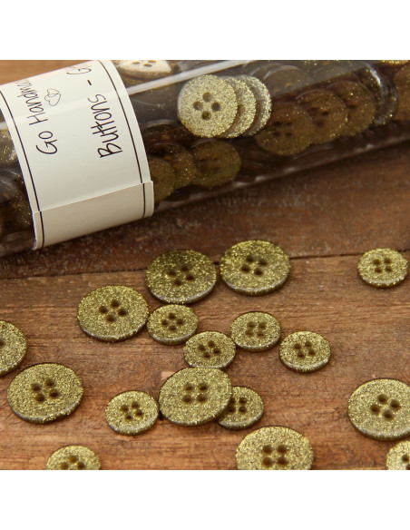 Set di 8 bottoni Glitter 12 mm - Verde