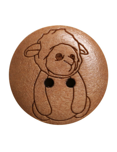 Set di 8 bottoni in legno 17 mm - Pecora