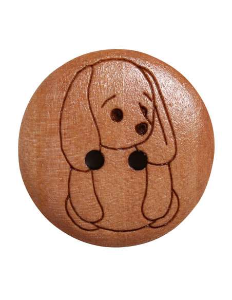 Set di 8 bottoni in legno 17 mm - Coniglio