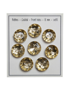 Set di 8 bottoni a 2 fori Cocktail 18 mm - Oro