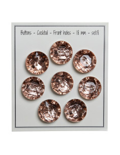 Set di 8 bottoni a 2 fori Cocktail 18 mm - Rosa antico