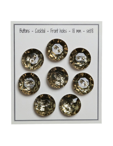 Set di 8 bottoni a 2 fori Cocktail 18 mm - Verde