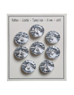 Set di 8 bottoni a coda Cocktail 18 mm - Argento