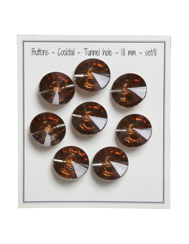 Set di 8 bottoni a coda Cocktail 18 mm - Bronzo