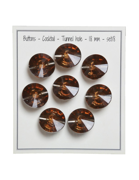 Set di 8 bottoni a coda Cocktail 18 mm - Bronzo