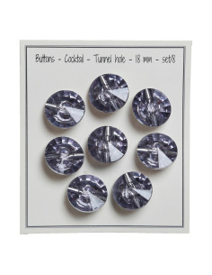 Set di 8 bottoni a coda Cocktail 18 mm - Grigio