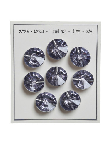 Set di 8 bottoni a coda Cocktail 18 mm - Grigio