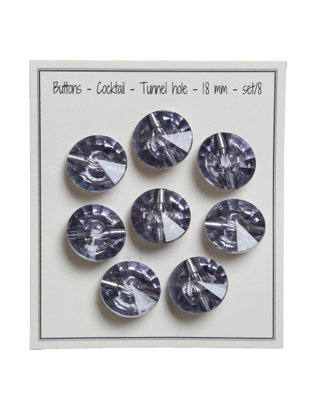 Set di 8 bottoni a coda Cocktail 18 mm - Grigio