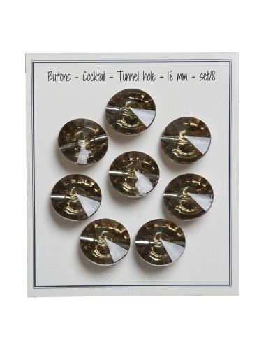 Set di 8 bottoni a coda Cocktail 18 mm - Verde