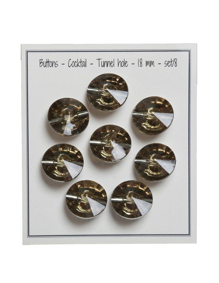Set di 8 bottoni a coda Cocktail 18 mm - Verde