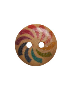 Confezione di 8 bottoni in legno arcobaleno 15 mm 2