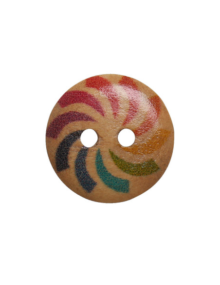 Confezione di 8 bottoni in legno arcobaleno 15 mm