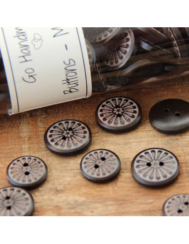 Confezione di 8 bottoni in legno margherita 18 mm