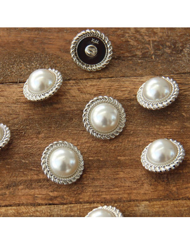 Set di 4 bottoni Perla 21 mm - Argento