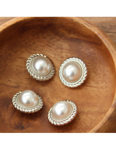 Set di 4 bottoni Perla 21 mm - Argento