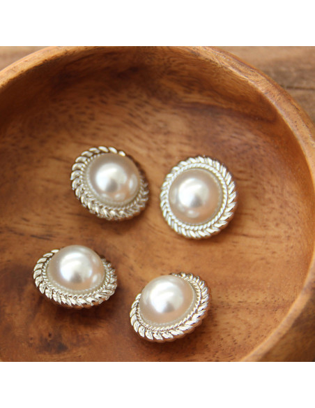 Set di 4 bottoni Perla 21 mm - Argento