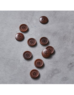 Pulsante corozo bordo arrotondato - Noce pecan