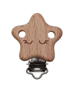 Clip portaciuccio in legno - Stella