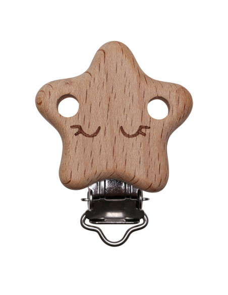 Clip portaciuccio in legno - Stella
