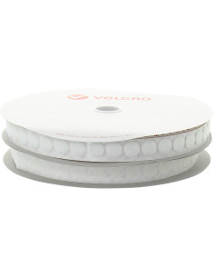 Pastiglie VELCRO® Brand bianche - Rotolo di 25 m - Ø 19 mm