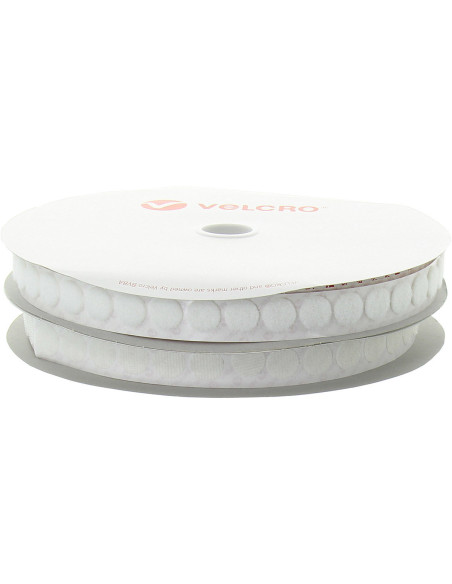 Pastiglie VELCRO® Brand bianche - Rotolo di 25 m - Ø 19 mm