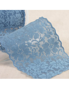 Pizzo elastico fiori - Blu lavanda