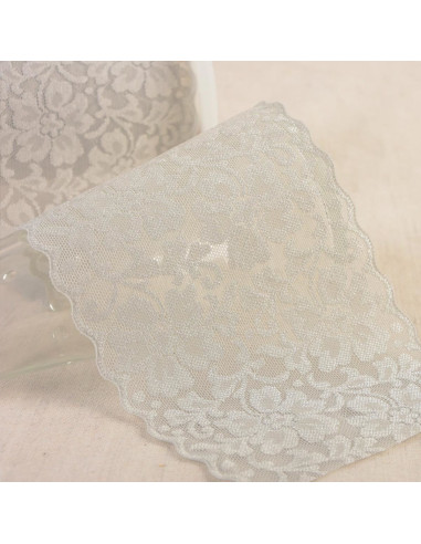 Pizzo elastico fiori - Grigio medio