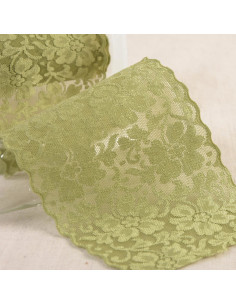 Pizzo elastico fiori - Kaki