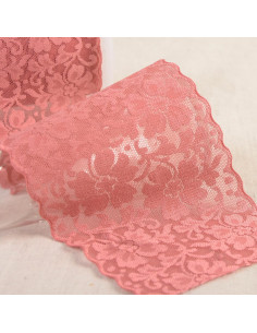 Pizzo elastico fiori - Rosa antico