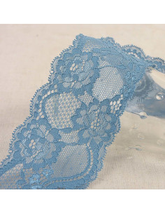 Pizzo elastico rose - Blu lavanda