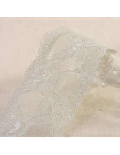 Pizzo elastico rose - Grigio medio