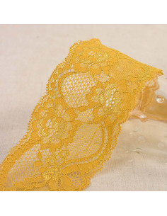 Pizzo elastico rose - Senape