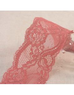 Pizzo elastico rose - Rosa antico