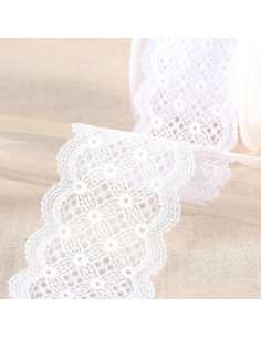 Pizzo elastico tra due - Bianco