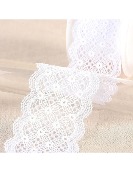 Pizzo elastico tra due - Bianco