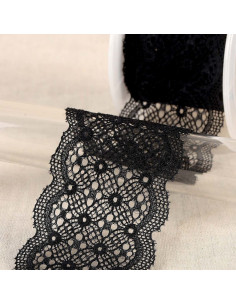 Pizzo elastico tra due - Nero