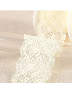 Pizzo elastico tra due - Ecru