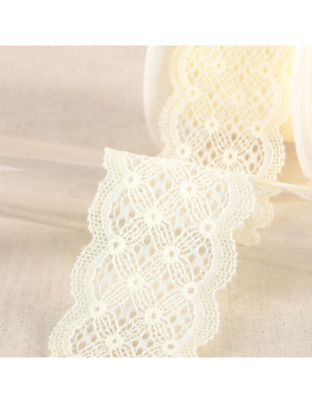 Pizzo elastico tra due - Ecru