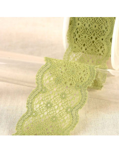 Pizzo elastico tra due - Kaki