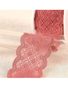 Pizzo elastico tra due - Rosa antico